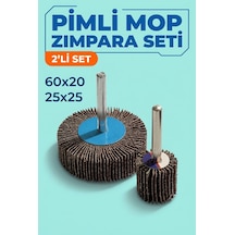 60x20 + 25x25 Mm Pimli Mop Zımpara Seti 2 Adet Matkap Ucu Çapak Alma Zımparası