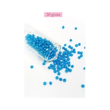 Dökme Cam Kum Boncuk Büyük Boy 6/0 4 Mm - 20 Gram - Açık Mavi - Bnc106