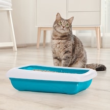 Imac Duo Kedi Tuvaleti + Kürek Mavi/beyaz 59x40x28cm N708