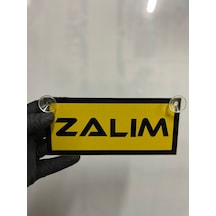 Sarı Renk Üzeri Siyah Renk Zalım Yazılı Vantuzlu Cam Süsü
