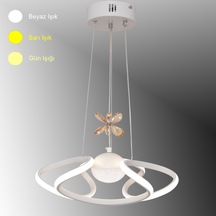 Tt Aydınlatma Mat Beyaz Tek Toplu 3 Renk Modüllü Led Avize Beyaz