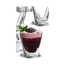 Asimetrik Kesim Kristal Dokulu 2 Adet Premium Bourbon & Scotch Bardak Takımı Viski Bardağı Şeffaf