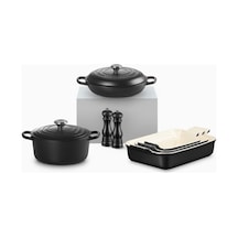 Le Creuset 7 Parça Mutfak Seti Döküm Ve Seramik Mat Siyah