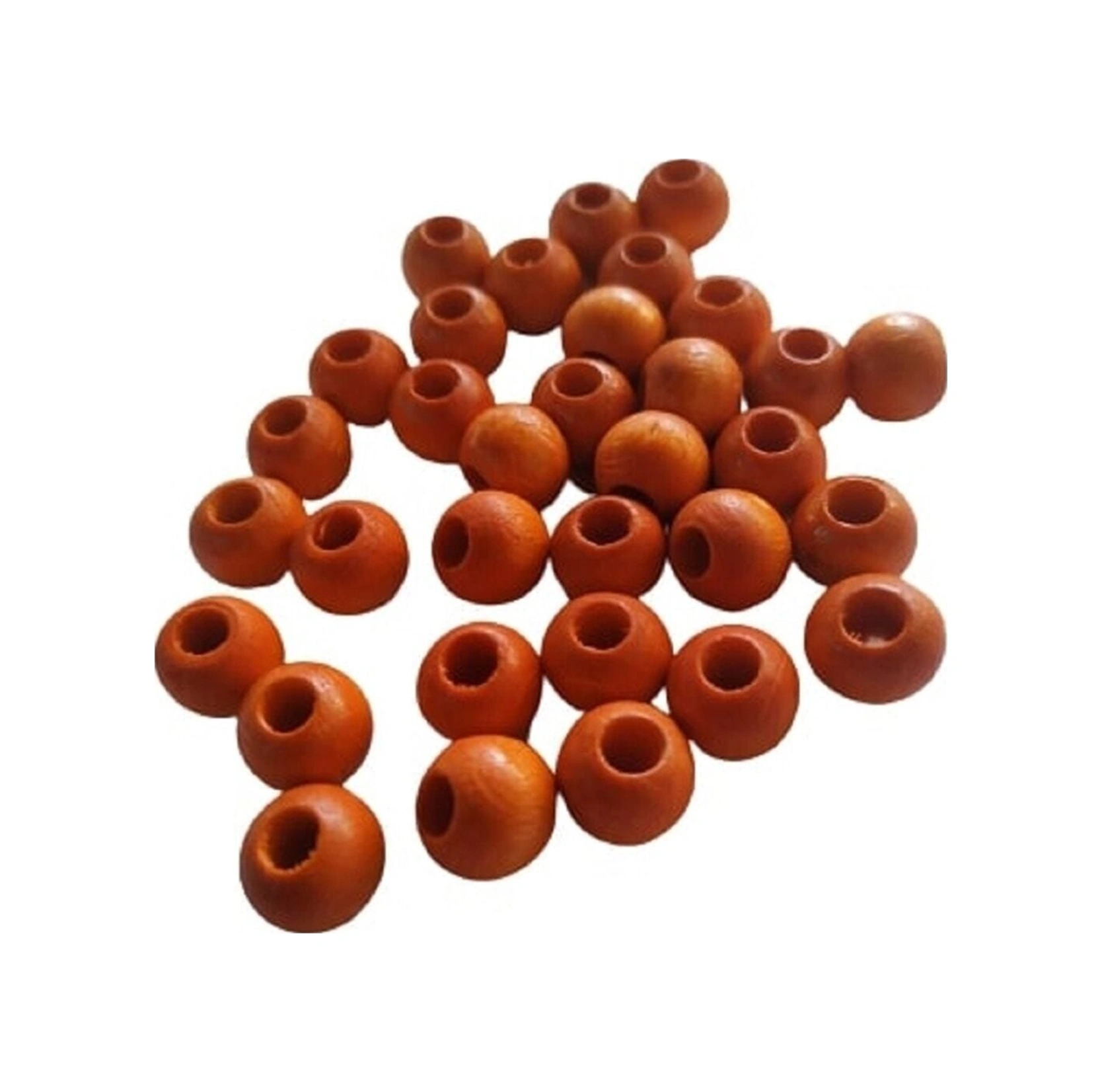 8 Mm Turuncu Renk Ahşap Boncuk - 50 Gram Ort. 200 Adet.