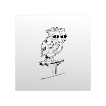 Folyo Sticker Baykuş 40cm Uzunluk Siyah