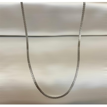 Silver Renk Hasır Örme Çelik Kolye 65 Cm 3mm Silver