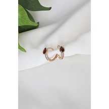 Bordo Safir Zirkon Taşlı Xuping Küpe Çok Renkli