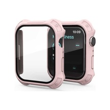 Watch 7 41mm Tank Zırh Kasa Ve Mat Görünümlü Ekran Koruyucu Mkst Watch Gard 11 - Pembe