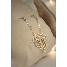 Premium Serenay Kolye Leyla Kolye 50 Cm Gold - 660241846 Gold