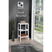 3 Katlı Beyaz Raf Kitaplık & Banyo Düzenleyicisi 73,5 Cm-brns0048 Çok Renkli