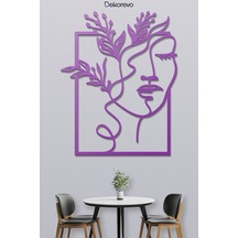 Uyuyan Güzel Metal Duvar Tablosu - Metal Duvar Sanatı - Mor - 60 X 75 Cm