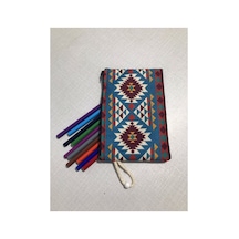Etnik Otantik Kilim Desen No 3 Tasarım Bez Kalemlik-cüzdan Diğer