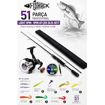 51 Parça Profesyonel Spin Olta Seti - 210cm Kamış 5-35gr / 1000'lik 10bb