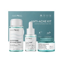 Anyong Akne Karşıtı Ve Gözenek Sıkılaştırıcı Karma-yağlı Cilt Bakım Kiti Tonik, Serum, Krem / Azelaik Asi