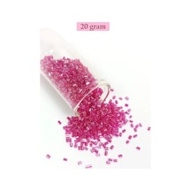 Tedar Kesme Cam Boncuk 2mm - 20 Gram - Şeffaf Pembe -bnc334 Najmaddin (No:1) 8.5Cm X 10.5 Cm