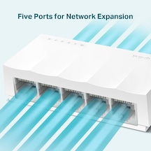 Ls1005 Ethernet Çevirici 5 Port, 10/100 Mbps, Beyaz