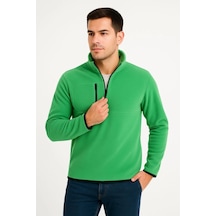 Erkek Polar Kazak Dik Yaka, Yarım Fermuarlı, Fermuarlı Göğüs Cepli, Siyah Biyeli, Kışlık Rahat Regular Fit Günlük Model - Yeşil Yeşil Erkek Polar Kazak Dik Yaka, Yarım Fermuarlı, Fermuarlı Göğüs Cepli, Siyah Biyeli, Kışlık Rahat Regular Fit Günlük Model - Yeşil Yeşil