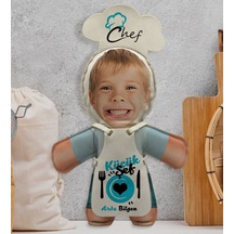 Bk Gift Kişiye Özel Fotoğraflı Erkek Çocuk Chef Bebek Yastık-2