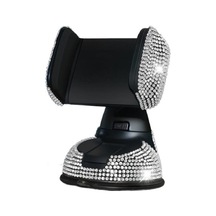 Telefon Desteği 360 Derece Döndürülebilir Süs Elmaslı Araba Gösterge Paneli Cep Telefonu Beyaz