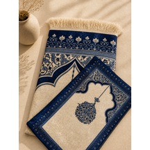 Çantalı Fermuarlı Mihrap Desenli Lacivert Seccade Cl001