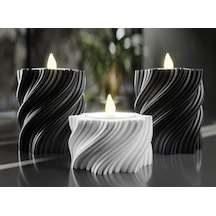 Modern Parametrik Spiral Tasarım Dekoratif Tealight Mumluk Ve Şamdan 3 Lü Çok Renkli
