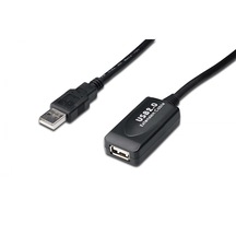 Digitus USB 2.0 Repeater Kablosu, USB A erkek / A dişi, 20 metre