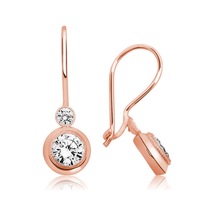 ​Gümüş Rose Sallantılı Tek Taş Küpe