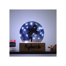 Led Işıklı Pleksi Dolunay Kişiselleştirilebilir Dekoratif Biblo Space Astronot Anahtar Askılığı Mavi - 737200937 Mavi