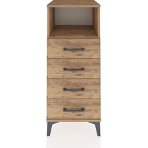 Hyperion Komodin Tek Raflı 4 Çekmeceli 44x44x106 Çam-çam Çam