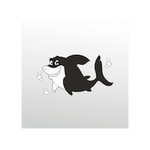 Folyo Sticker Tatlı Köpek Balığı 90 Cm Uzunluk Siyah