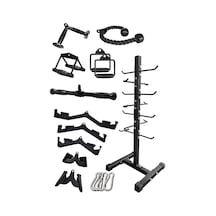 Cable Crossover Çalışma İstasyonu Aparatları Seti - Triceps Halatı - Mag Set - Lat Triceps Bar