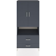 Hyperion Dolap 2 Raflı 2 Çekmeceli Tek Askılı 88x44x195 Antra... Antrasit