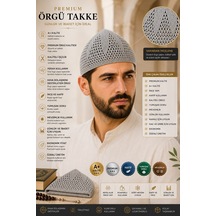 Premium Örgü Takke Nefes Alan İnce Ve Hafif Erkek Takkesi Gri Yeşil