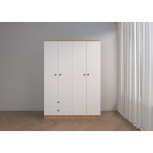 4 Kapaklı 2 Çekmeceli Modern Gardırop