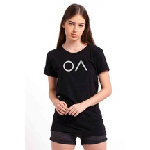 The Oa Logo Baskılı Siyah Kadın Tshirt