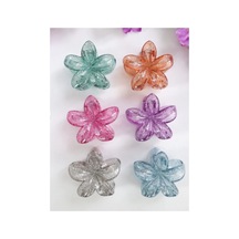 6 Adet Simli Lotus Saç Tokası 6 Farklı Renk- 7 Cm Orta Boy - Hafif Ve Dayanıklı Çok Renkli