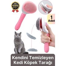 Özel Üretim Pembe Kendini Temizleyen Otomatik Tuşlu Evcil Hayvan Pet Tüy Toplayıcı Kedi Köpek Tarağı