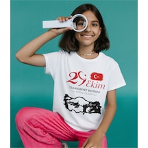 Alpşan Ticaret Cumhuriyet Bayramı Çocuk Tişörü 29 Ekim T-shirt Atatürk Tişört Beyaz