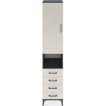 Hyperion Dolap 4 Raflı 4 Çekmeceli Tek Kapaklı 44x44x221 Antrasit-aytaşı Antrasit