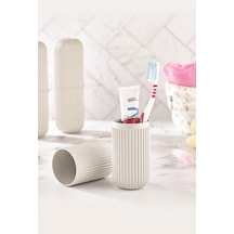 Beyaz Seyahat Tipi Diş Fırçası &amp Aksesuar Kutusu &amp Çok Amaçlı Saklama Kabı