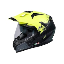 X60 Solid Full Face Enduro Touring Adventure Kapalı Motosiklet Kaskı Xl Beden Sarı Siyah