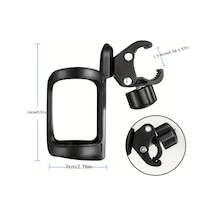 Cordial Siyah Pp Bisiklet Bardak Tutucu 360 Derece Döner Elastik Tutuş Çocuk Arabası Aksesuarı Siyah