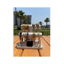2 Katlı Takı Organizer Düzenleyici T Stand Bileklik & Saat Standı Beyaz