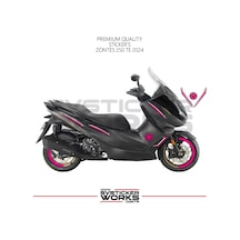 Zontes 250 Te Sticker Kaplama Set Full Kit Parçalı Etiket Sticker Modeli Pembe