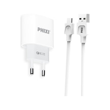 Phixi QCH271M Force Akım Korumalı 15 W / 3 A Qualcomm 3.0 Micro USB Kablolu Şarj Cihazı