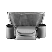 Symbee Koltuk Arası Deri Depolama Çantası, Araba İç Döşeme Organizer, Çok Fonksiyonlu Sandık Bölücü, Gri Renkli Konsole Saklama Torbası Gri