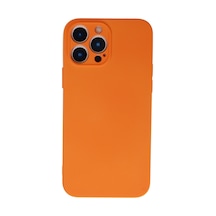 iPhone  Uyumlu  13 Pro Kılıf Nano İçi Kadife Silikon - Turuncu