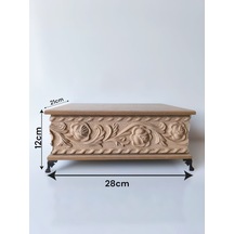 Ahşap-boyanabilir Ham Mdf-çiçek Desenli-çok Amaçlı Dekoratif Kutu
