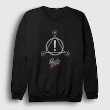 Presmono Unisex Neon Logo Panic At The Disco Sweatshirt Siyah