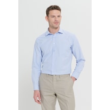 AC&Co / Altınyıldız Classics Erkek ACIK MAVI Ütülemesi Kolay Comfort Fit Geniş Kesim Klasik Yaka Gömlek Açık Mavi